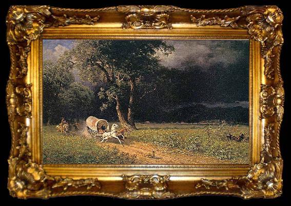 framed  Albert Bierstadt The_Ambush, ta009-2