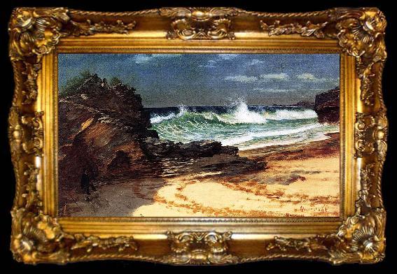 framed  Albert Bierstadt Beach at Nassau, ta009-2