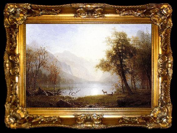 framed  Albert Bierstadt Valley_in_Kings_Canyon, in the Sierra Nevada, California, ta009-2