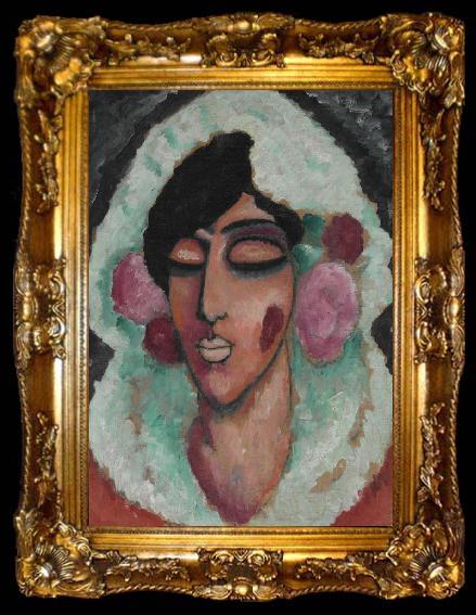framed  Alexej von Jawlensky Spanierin mit geschlossenen Augen, ta009-2