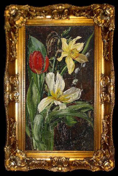 framed  Anna Munthe-Norstedt Still Life with Flowers, ta009-2
