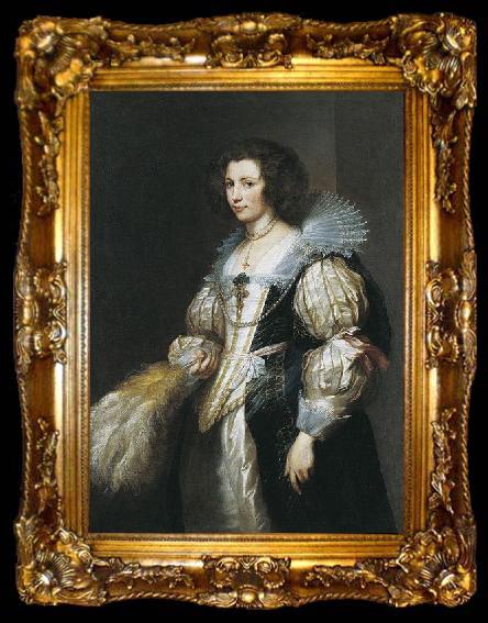 framed  Anthony Van Dyck Portrat der Marie-Louise de Tassis, ta009-2