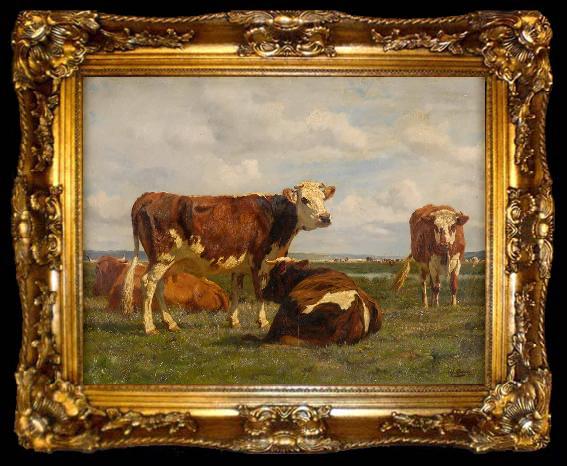 framed  Artist Adolphe Joseph Thomas Monticelli Weidelandschaft, ta009-2