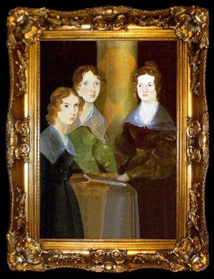 framed  Branwell Bronte A painting of the three Bronta sisters, ta009-2