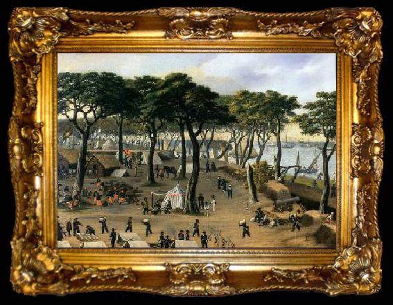 framed  Candido Lopez Representation of the Brazilian Army at Curuzu during the War of the Triple Alliance., ta009-2