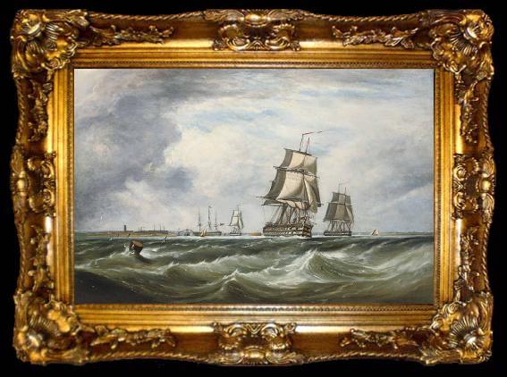 framed  Ebenezer Colls A Royal Naval Squadron running out of Portsmouth, ta009-2