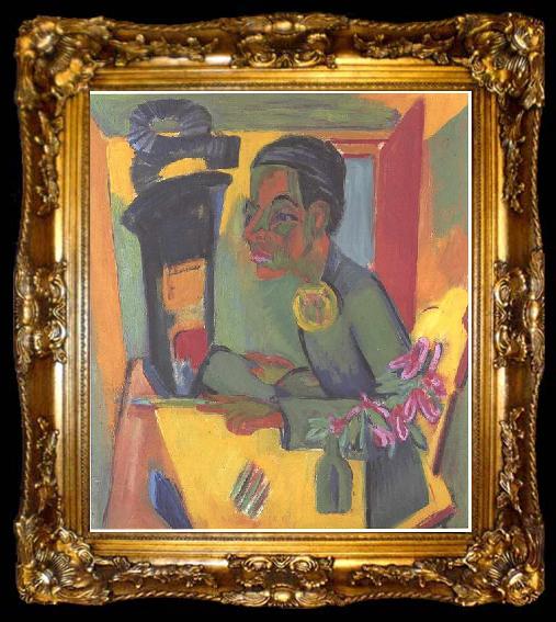 framed  Ernst Ludwig Kirchner The painter - selfportrait, ta009-2