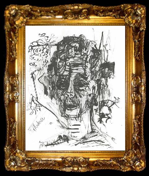 framed  Ernst Ludwig Kirchner Selfportrait under the influence of morphium, ta009-2