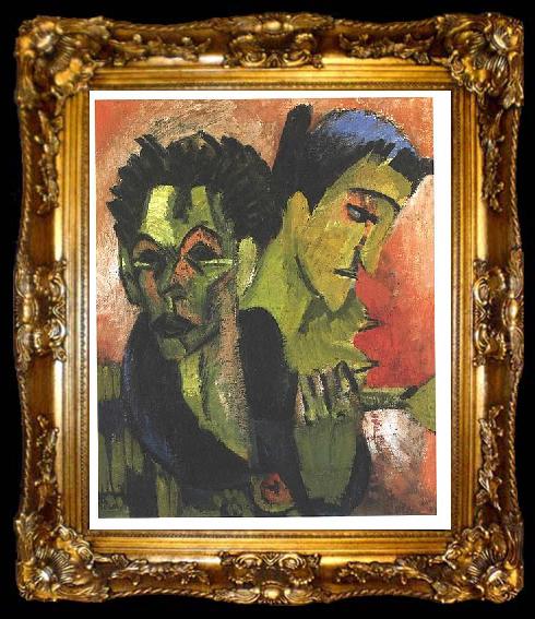 framed  Ernst Ludwig Kirchner Douple-selfportrait, ta009-2