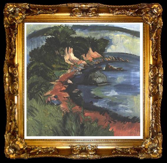 framed  Ernst Ludwig Kirchner Coast of Fehmarn, ta009-2