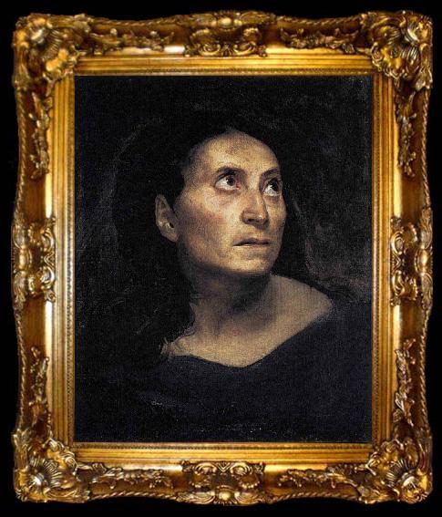 framed  Eugene Delacroix Head of a Woman, ta009-2