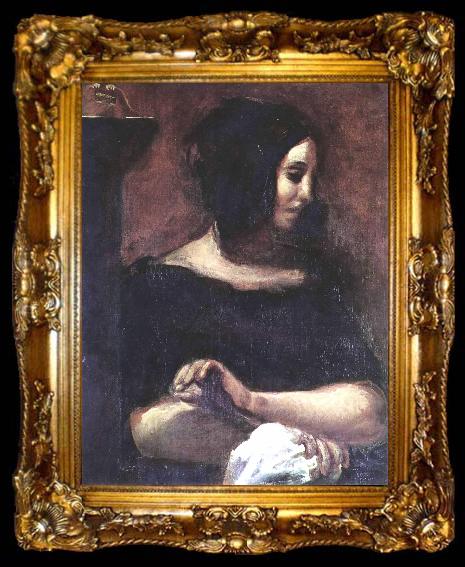 framed  Eugene Delacroix Portrat der George Sand, ta009-2