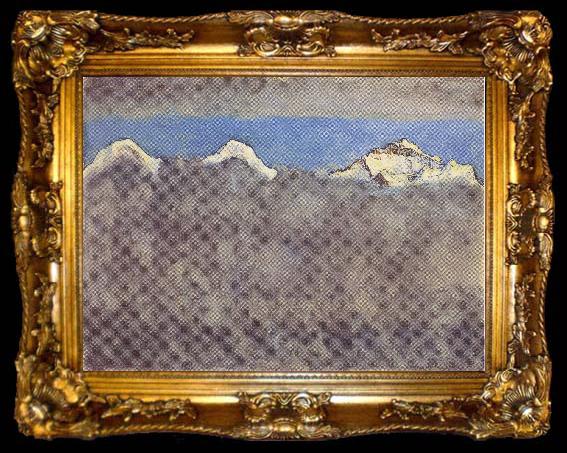 framed  Ferdinand Hodler Eiger Monch und Jungfrau uber dem Nebelmeer, ta009-2