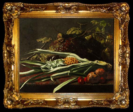 framed  Frans Mortelmans Stillleben mit Ananas, ta009-2