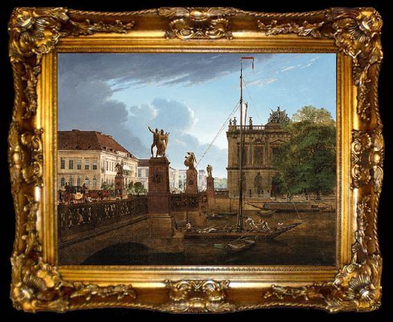 framed  Friedrich Wilhelm Keyl View of Schlossbruke and Zeughaus, ta009-2