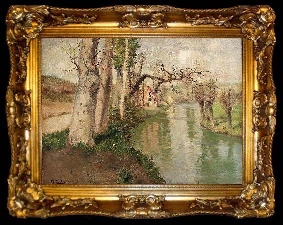 framed  Frits Thaulow Fra Dieppe med elven Arques, ta009-2