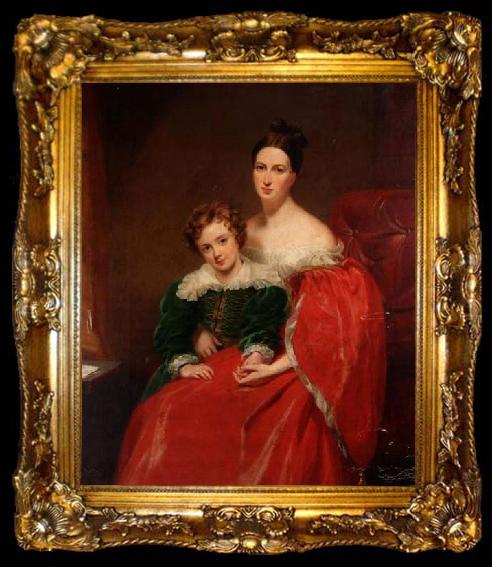 framed  George Hayter Robert Lawrence Pemberton of Bainbridge House with his mother, ta009-2