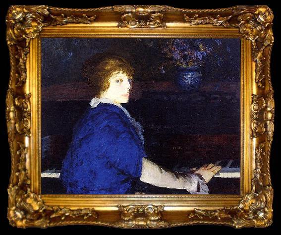 framed  George Wesley Bellows Emma at the Piano, ta009-2