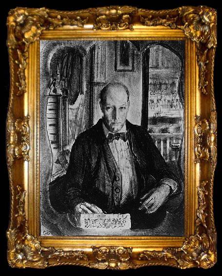 framed  George Wesley Bellows American painter George Bellows (1882-1925). Self-portrait, ta009-2