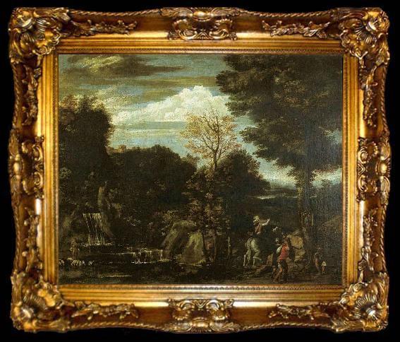 framed  Gian  Battista Viola Landscape with a Devotional Image, ta009-2