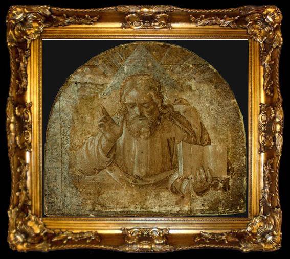 framed  Girolamo dai Libri God the Father with His Right Hand Raised in Blessing, ta009-2