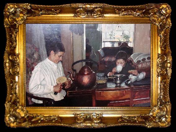 framed  Gustav Wentzel Painting Frokost, ta009-2