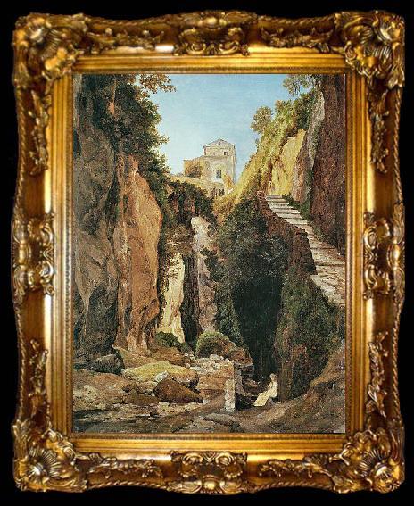 framed  Heinrich Reinhold Ravine at Sorrento, ta009-2