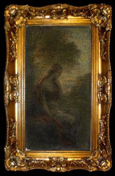 framed  Henri Fantin-Latour Young Woman under a Tree at Sunset, Called, ta009-2