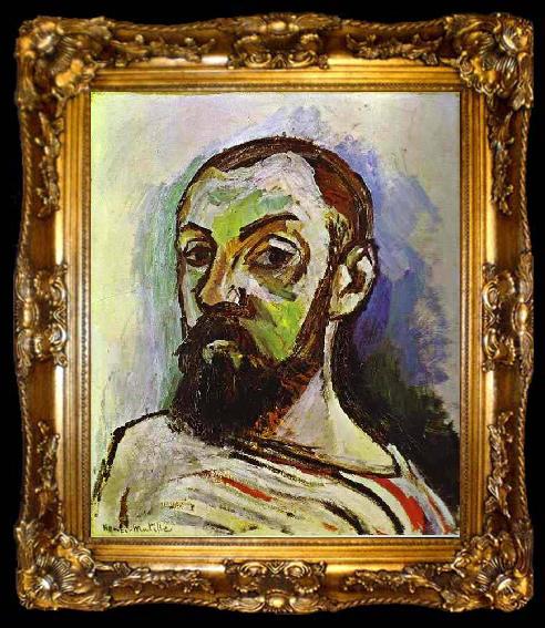 framed  Henri Matisse Self Portrait in a Striped Tshirt, ta009-2