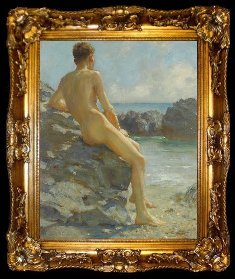 framed  Henry Scott Tuke The Bather, ta009-2