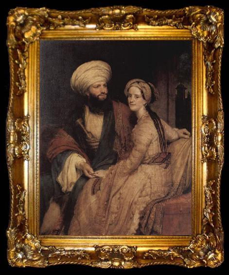 framed  Henry William Pickersgill Portrat des James Silk Buckingham und seiner Frau, ta009-2