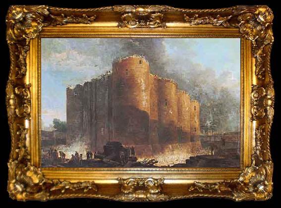framed  Hubert Robert La Bastille dans les premiers jours de sa demolition, ta009-2