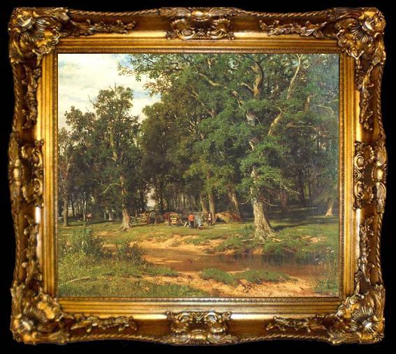 framed  Ivan Shishkin Haymaking in Oak Grove, ta009-2