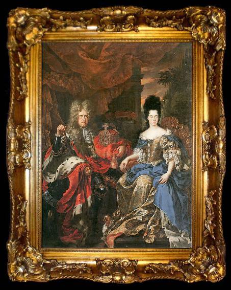 framed  Jan Frans van Douven Double portrait of Johann Wilhelm von der Pfalz and Anna Maria Luisa de