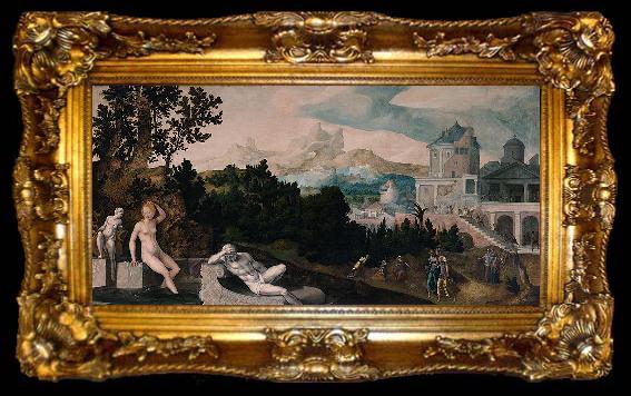 framed  Jan van Scorel Landscape with Bathsheba, ta009-2