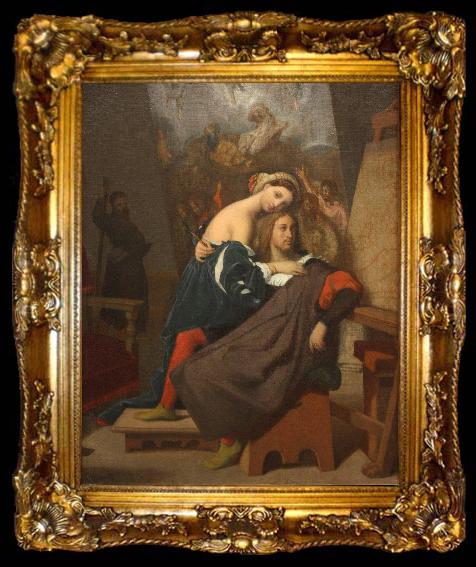 framed  Jean Auguste Dominique Ingres Raphael and the Bakers Daughter, ta009-2