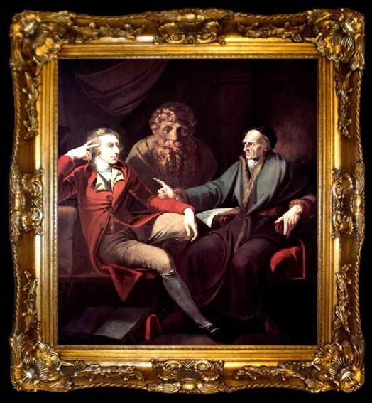 framed  Johann Heinrich Fuseli Johann Heinrich Fussli im Gesprach mit dem Zurcher Historiker und Literat Johann Jacob Bodmer, ta009-2