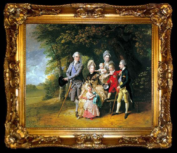 framed  Johann Zoffany Queen Charlotte with her Children and Brothers, ta009-2