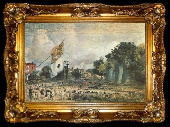 framed  John Constable Das Waterloo-Fest in East Bergholt, ta009-2