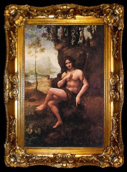 framed  Leonardo  Da Vinci Bacchus, ta009-2