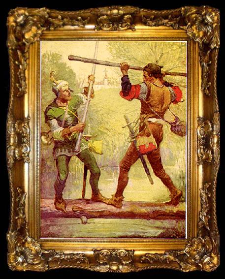 framed  Louis Rhead Robin Hood and Little John, ta009-2
