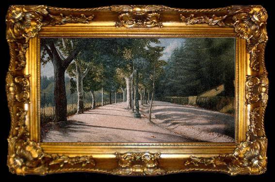 framed  Mancini, Antonio Strada panoramica per San Michele in Bosco a Bologna, ta009-2