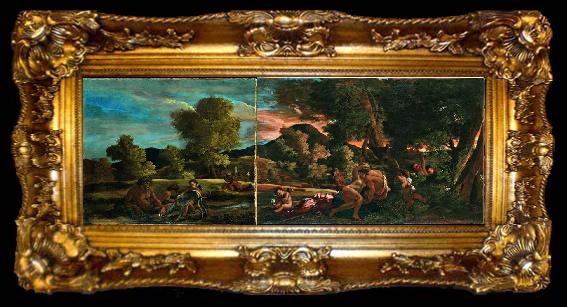 framed  Nicolas Poussin Vue de Grottaferrata avec Venus, Adonis et une divinite fluviale, ta009-2