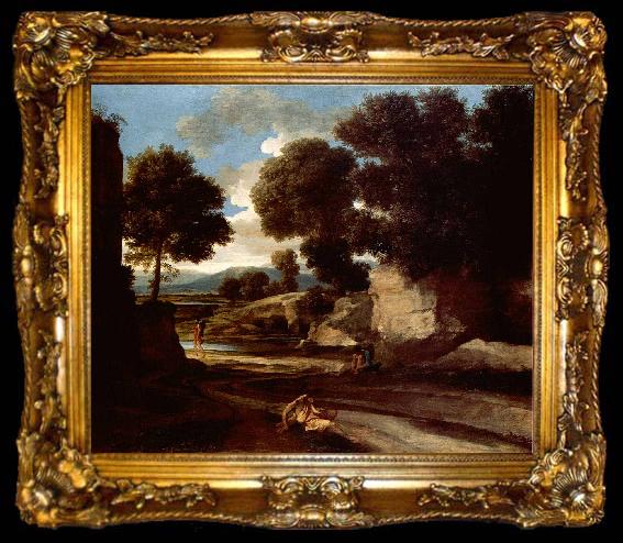 framed  Nicolas Poussin Landscape with Travellers Resting, ta009-2