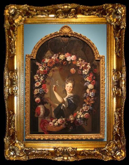 framed  Nicolas de Largilliere Portrait of Helene Lambert de Thorigny, ta009-2