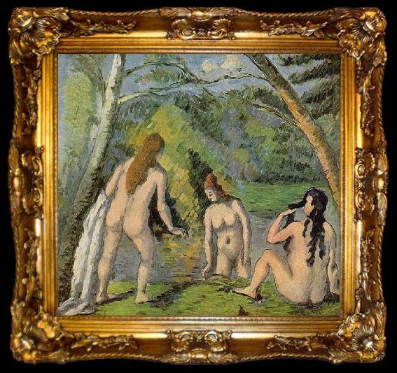 framed  Paul Cezanne Drei badende Frauen, ta009-2