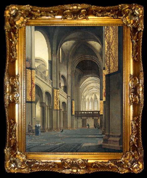 framed  Pieter Jansz. Saenredam The nave and choir of the Mariakerk in Utrecht, seen from the west., ta009-2