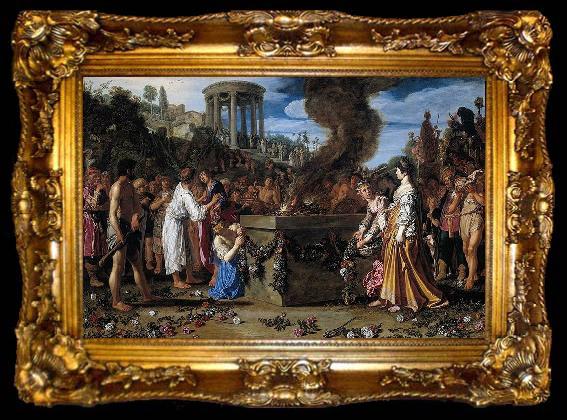 framed  Pieter Lastman Orestes and Pylades Disputing at the Altar., ta009-2