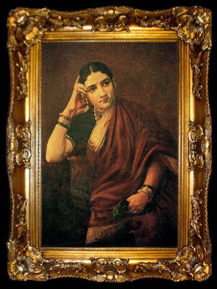 framed  Raja Ravi Varma Expectation, ta009-2