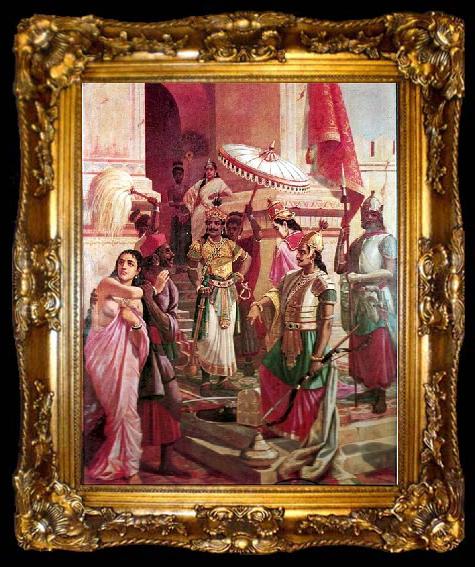 framed  Raja Ravi Varma Victory of Meghanada, ta009-2